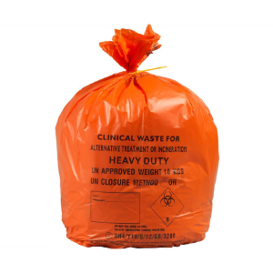 Orange heavy duty clinical waste bags