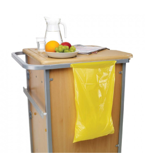 Yellow biohazard waste bag