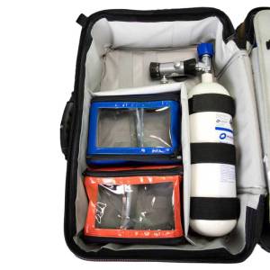 WaterStop X1 Slim Emergency Backpack – PVC Tarpaulin – Blue – 52cm x 34cm x 20cm – 7 Modular Pockets, O2 Holder