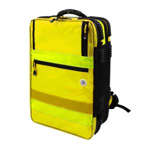 WaterStop X1 Slim Emergency Backpack – PVC Tarpaulin – Yellow – 52cm x 34cm x 20cm – 7 Modular Pockets, O2 Holder