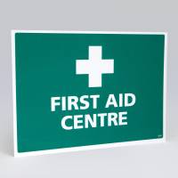 Steroplast First Aid Centre Sign – 29.7cm x 20.9cm – Rigid Plastic Workplace Location Sign
