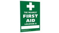 The Nearest First Aid Location Sign
