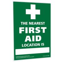 The Nearest First Aid Location Sign