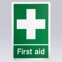 Steroplast Emergency First Aid Kit Notice Sign – 20.9cm x 29.7cm – Workplace Safety Sign