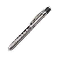 Deluxe Stainless Steel Reusable Pen Torch – Integrated Pupil Gauge – 2 x AAA Batteries Included