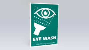 Steroplast Eye Wash Station Sign – 20.9cm x 29.7cm – Emergency Shower and Eyewash Safety Sign