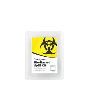Steroguard Biohazard Spill Kit – Single Application Pack – Includes Absorbent Powder, Disinfectant Spray & PPE