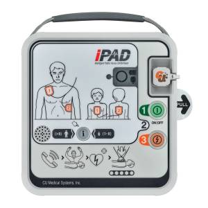 iPAD SPR Semi-Automatic Defibrillator – With Adult/Child Pads, Battery, Carry Case and Starter Kit – IP66 Rated