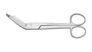Timesco Left-Handed Bandage Scissors – 18cm (7in) – Surgical-Grade Stainless Steel – Rounded Tip