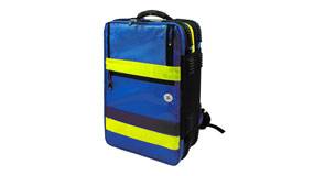 WaterStop X1 Slim Emergency Backpack – PVC Tarpaulin – Blue – 52cm x 34cm x 20cm – 7 Modular Pockets, O2 Holder