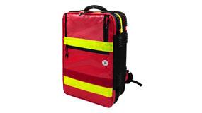 WaterStop X1 Slim Emergency Backpack – PVC Tarpaulin – Red – 52cm x 34cm x 20cm – 7 Modular Pockets, O2 Holder