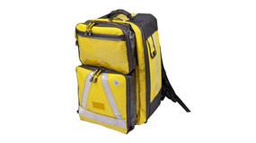 WaterStop F1 Emergency Backpack – PVC Tarpaulin – Yellow – 52cm x 30cm x 25cm – 7 Modular Pockets, O2 Access