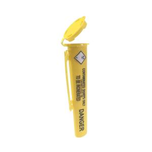 Sharpsafe Medical Sharps Bin – 0.08 L – Yellow – Polypropylene – Lockable Lid for Safe Sharps Disposal