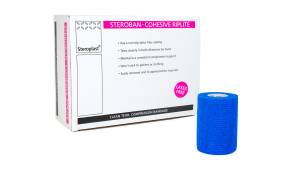 Steroban Riplite Tearable Cohesive Bandages – 7.5cm x 4.5m – Blue/Tan