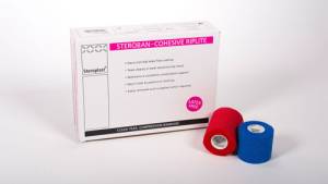 Steroban Riplite Tearable Cohesive Bandages – 5cm x 4.5m – Red/Blue