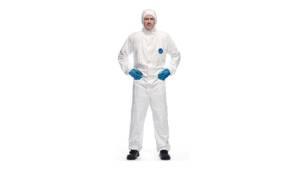 White Disposable Hooded Coverall – Lightweight Breathable Protective Overall with Zip Closure – Elasticated Hood & Cuffs – Single Use – Available in S, M, L, XL