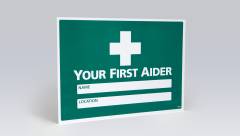 Steroplast First Aid Personnel Notice Sign – 29.7cm x 20.9cm – Rigid Plastic Workplace Information Sign