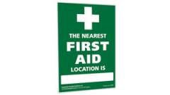 The Nearest First Aid Location Sign