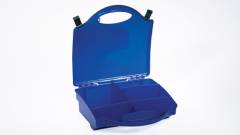 Steroplast Premier Empty First Aid Box – Blue Polypropylene Case with Fixed Compartments – 27cm x 27cm x 9cm