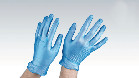 vinyl-blue-gloves