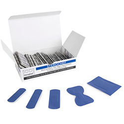 Sterochef Blue Detectable Plasters 5 Assorted Sizes - Cardboard Box