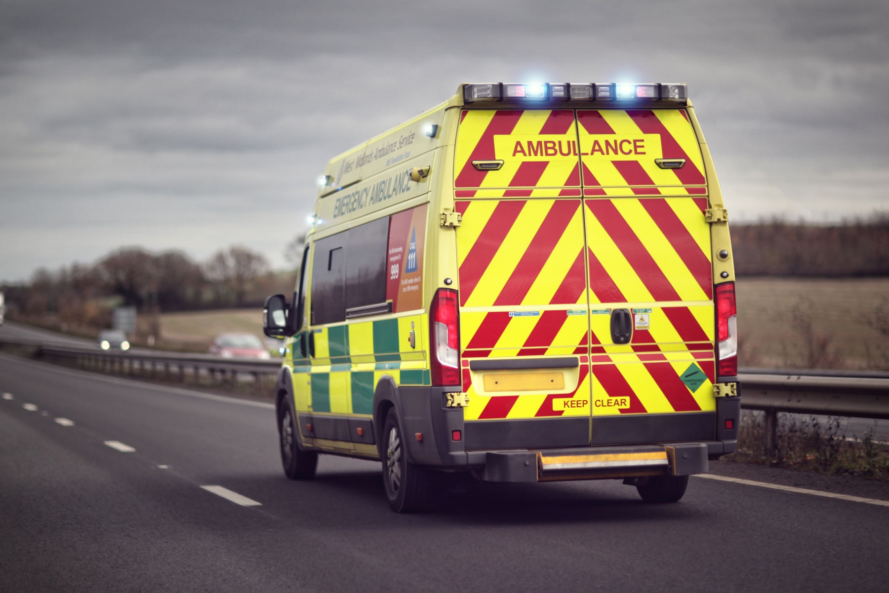 Ambulance driving on road