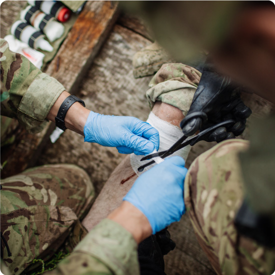 Army Medic Treating a Soldier