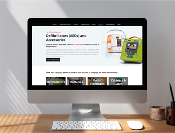 Defibrillator guide page on a computer