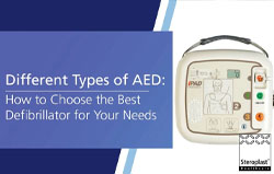 A banner with an AED device on the right and the text, 