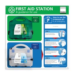 First Aid Kit and Eyewash Kit Station with Mirror