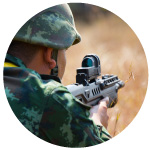 Soldier holding a gun