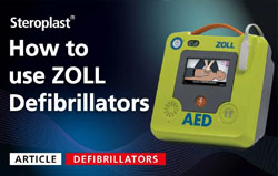 A banner with a green ZOLL AED device on the right and the title, 