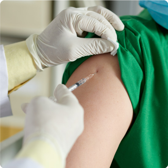Doctor giving patient injection