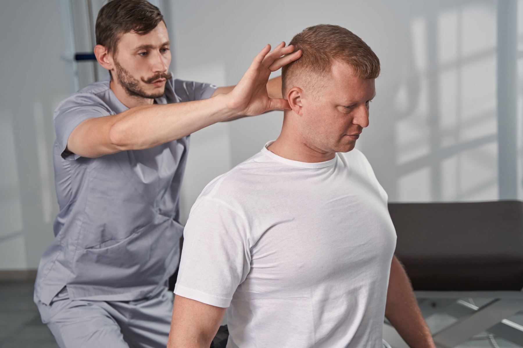 Man having massage in spa salon