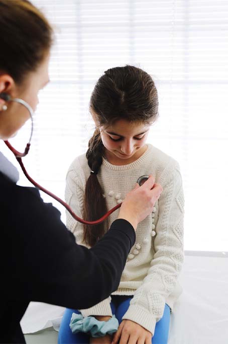 Medical worker holding stethoscope