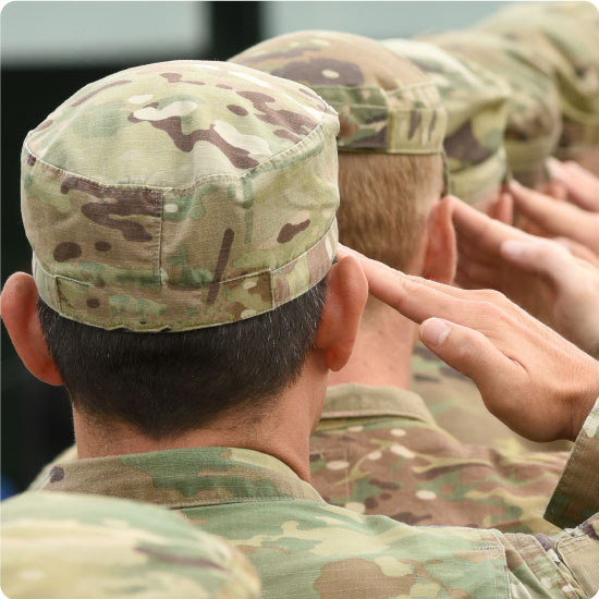 Military Personnel Saluting
