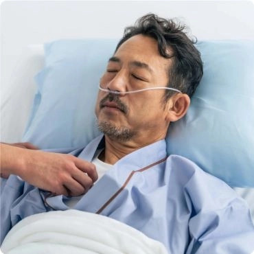 Man with Nasal Cannula in