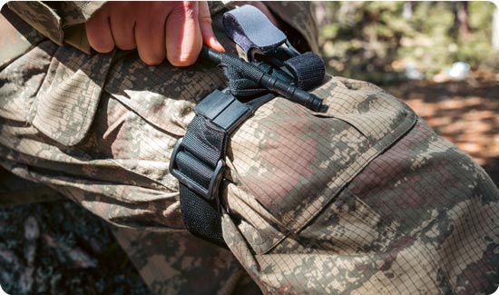 Tourniquet Being Used on Soldiers Leg