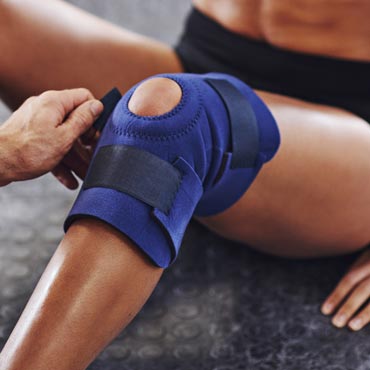 Knee support after sports injury