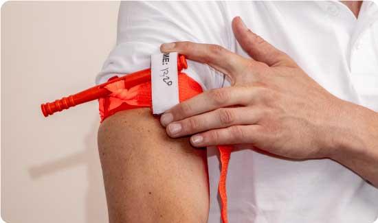 Tourniquet applied to the arm