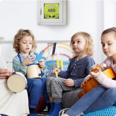 Zoll AED Plus Lay Responder Defibrillator in a nursery