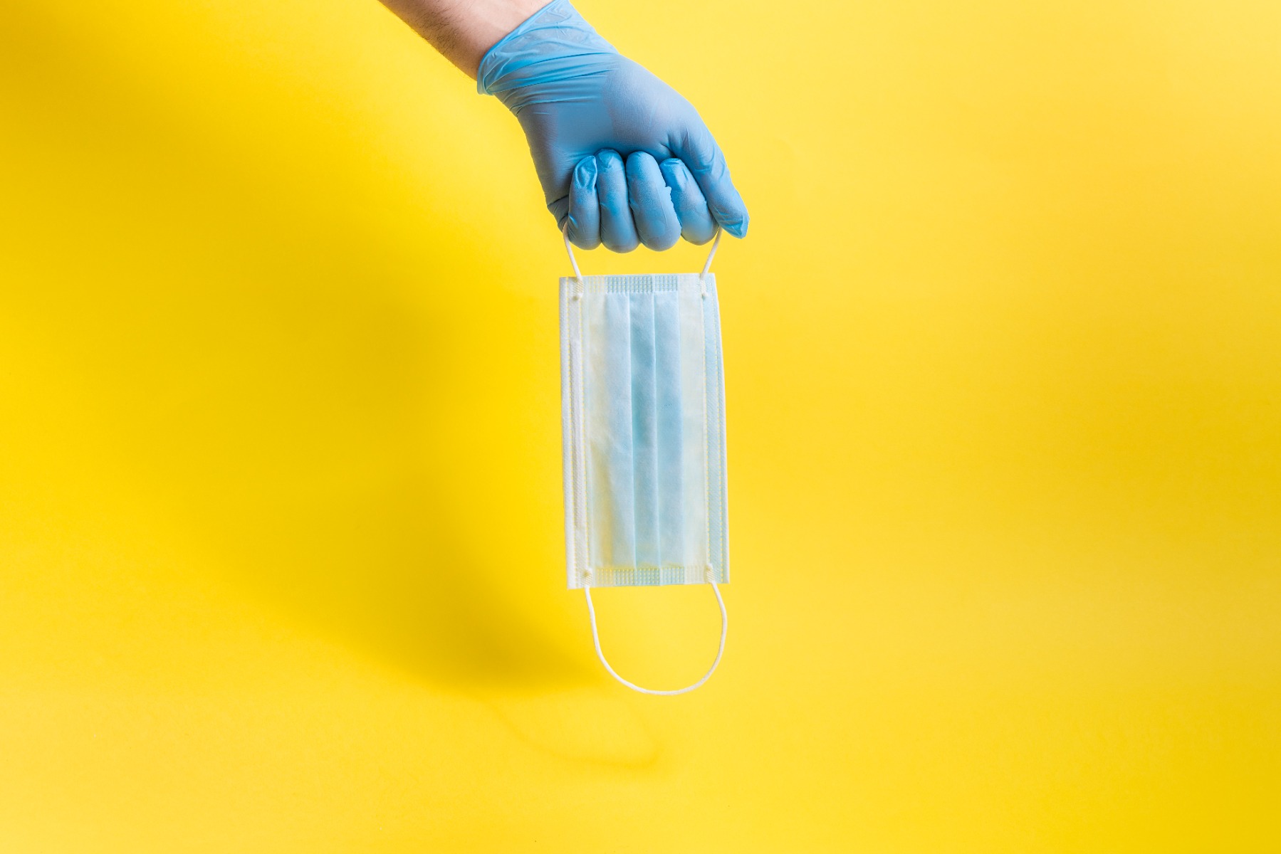 Disposable gloves and mask